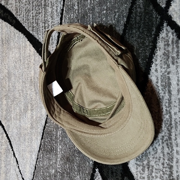 2013 FLEUR-DE-LIS RHINESTONES METAL OLIVE-BROWN POCKET CADET CAP HAT - Picture 9 of 14